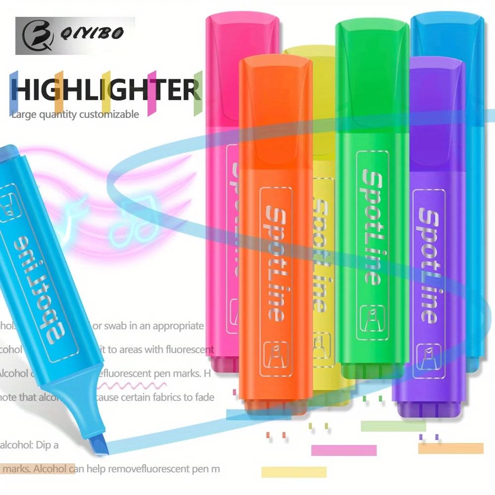 4/6 Pcs/set Pastel Flat Single Head Light Color Oblique Drawing Highlighters Fluorescent Pen Markers for School Supplies