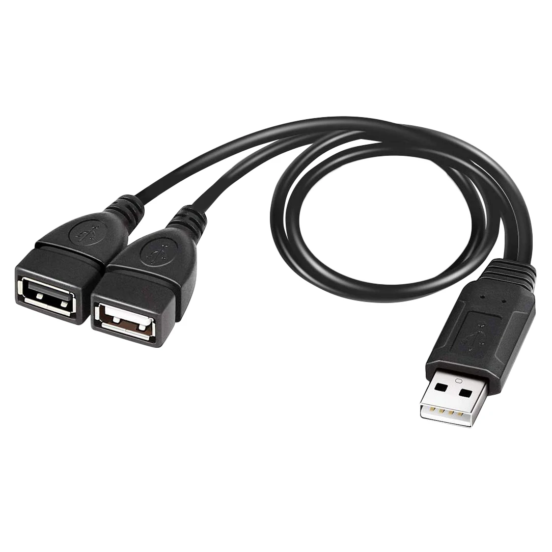Cable divisor USB, USB 2.0 A macho a conector hembra dual USB Y Cable cargador divisor YDH