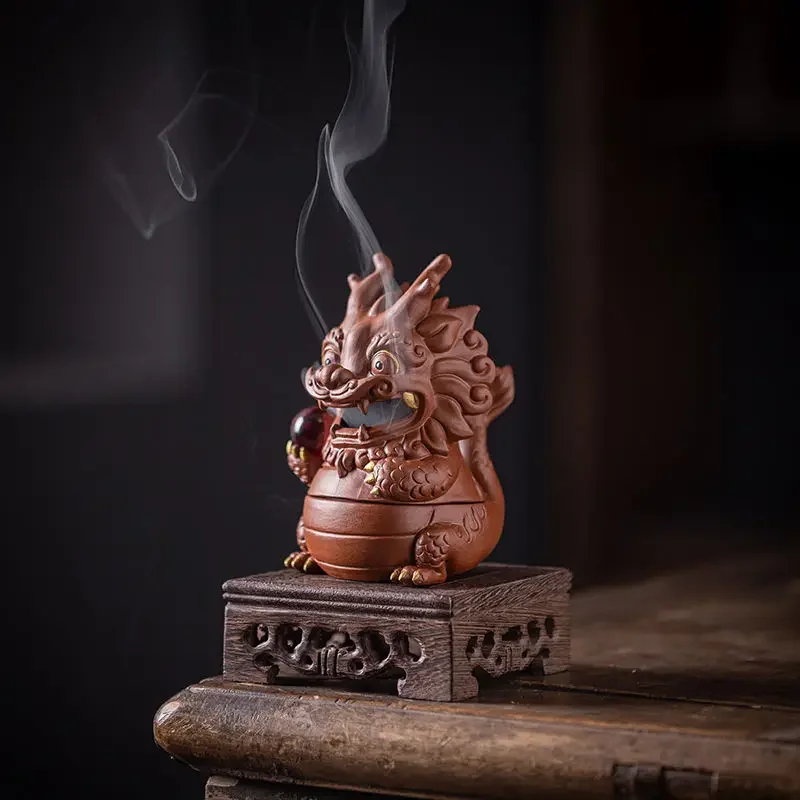 

Курильница с удачей, год дракона, китайский зодиак, алебастр, курильница для дома, комнатная ароматерапия, украшения из сандалового дерева
