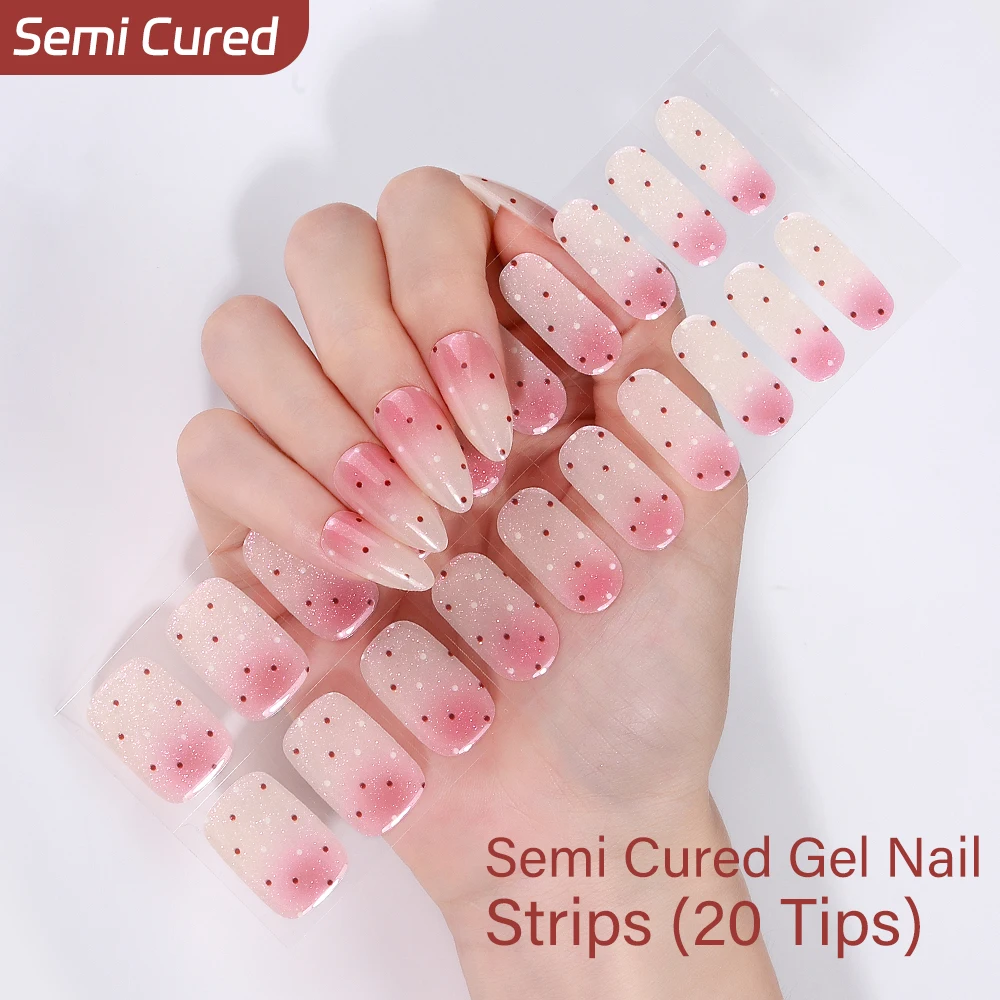 Nail Art Ombre Pink - 20Tips Pink Ombre Semi Cured Gel