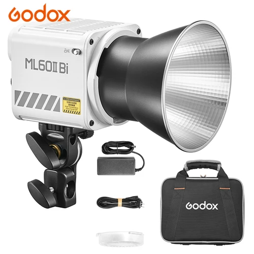 Godox ML60II Bi Led 조명 보웬스 마운트 2800-6500K 바이 컬러 LED 비디오 조명, 사진 실내 야외 촬영용 앱 제어