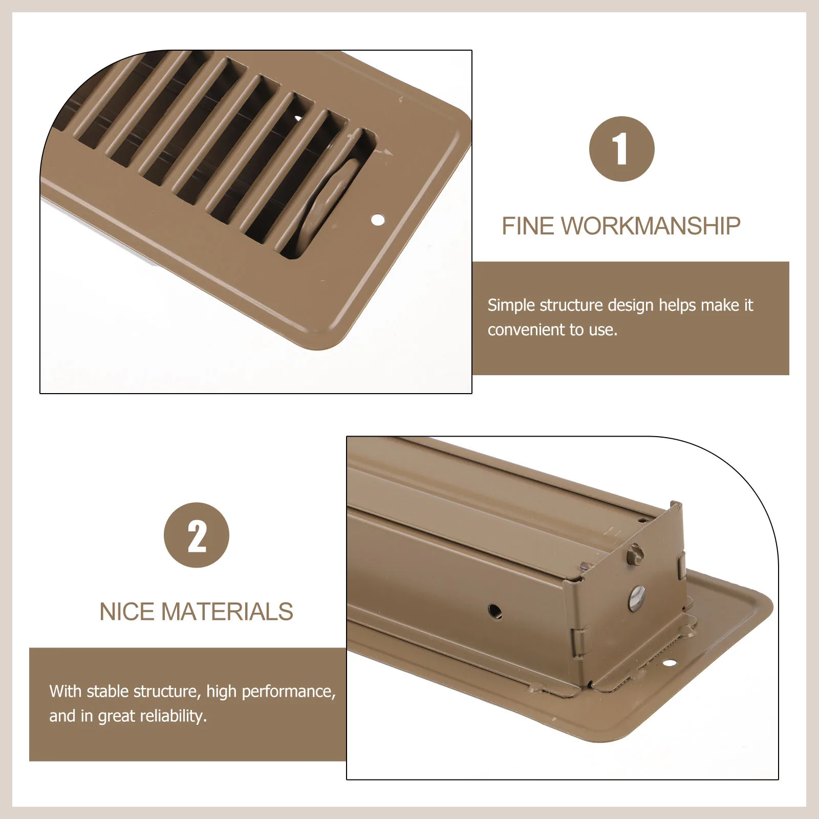 

1pcs Floor Vent Grille Abs Durable Smooth Hard Ventilation Grille For Home Office Industrial Use Air Diffuser Cover