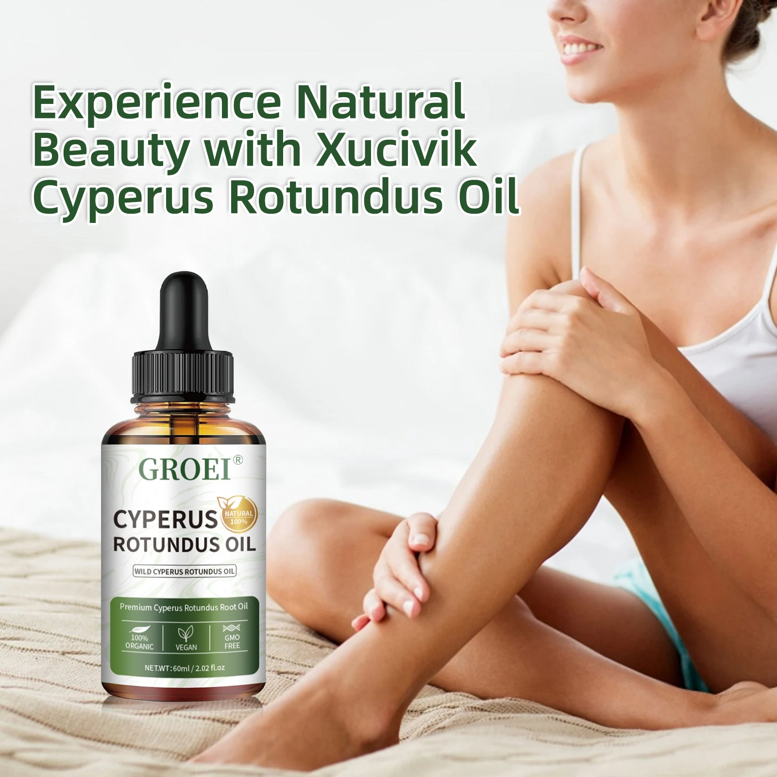 Natural Hair Inhibitor Oil Organic Cyperus Rotundus Oil, Reduces Unwanted Hair Growth & Soothes Post-Shave,Non-Irritating