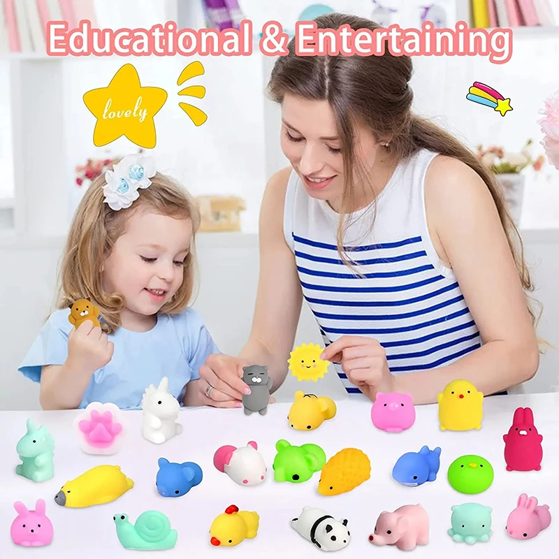 20-50PCS Kawaii Squishies Mochi Anima Squishy Toys For Kids Antistress Ball Squeeze Party Favors Stress Relief Toys For Birthday