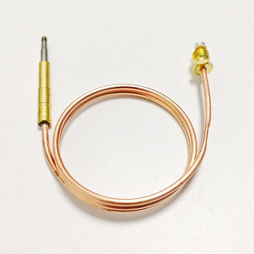 Gas Boilder Pilot Burner Thermocouple Wire Flame Sensor M9*1 Nuts Connection Copper Tube Length 600mm
