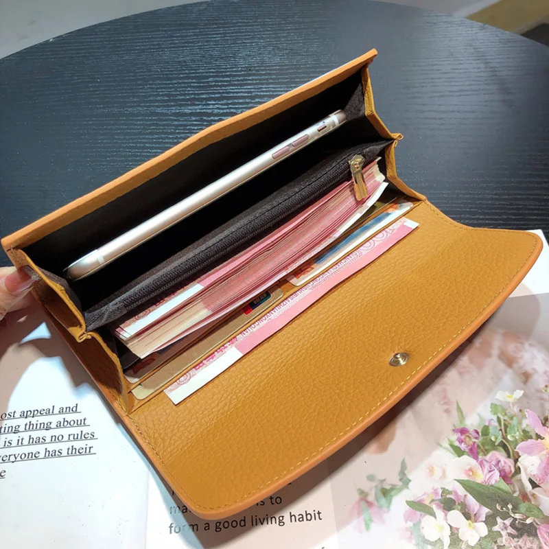 2024 New Genuine Leather Women Wallets Original Design Long Wallet Excellent Cowhide Flower Clutch Bag Envelope Phone Purse