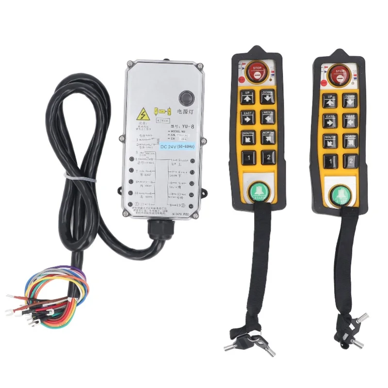 Wireless Crane Remote Control Kit Dual Handles 6 Direction Buttons Electric Industrial Remote Control DC24V