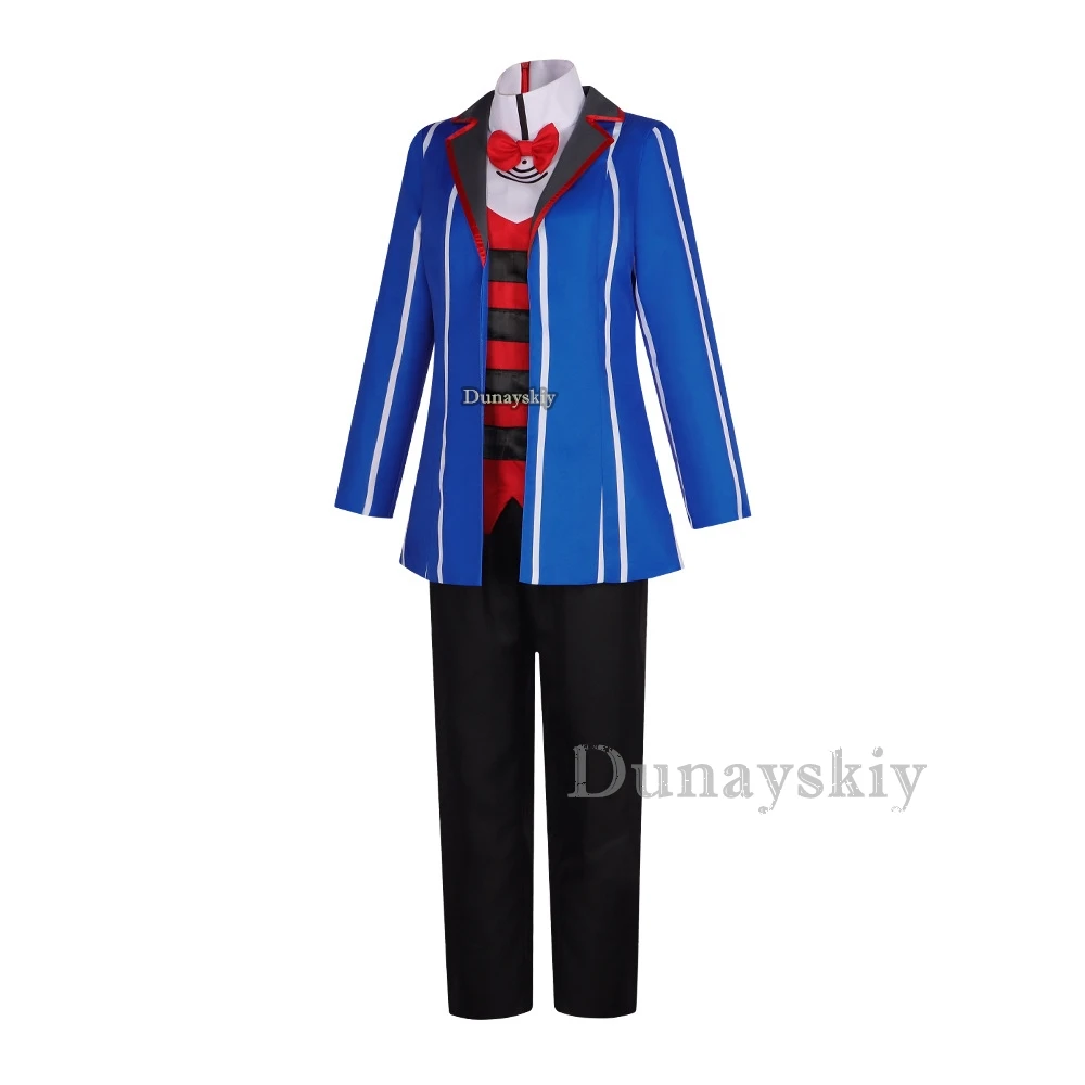 Costume de Cosplay Hôtel Tyx pour Homme, Uniforme Imbibé, Tenue d'Halloween, Carnaval, Noël, Bleu Rouge