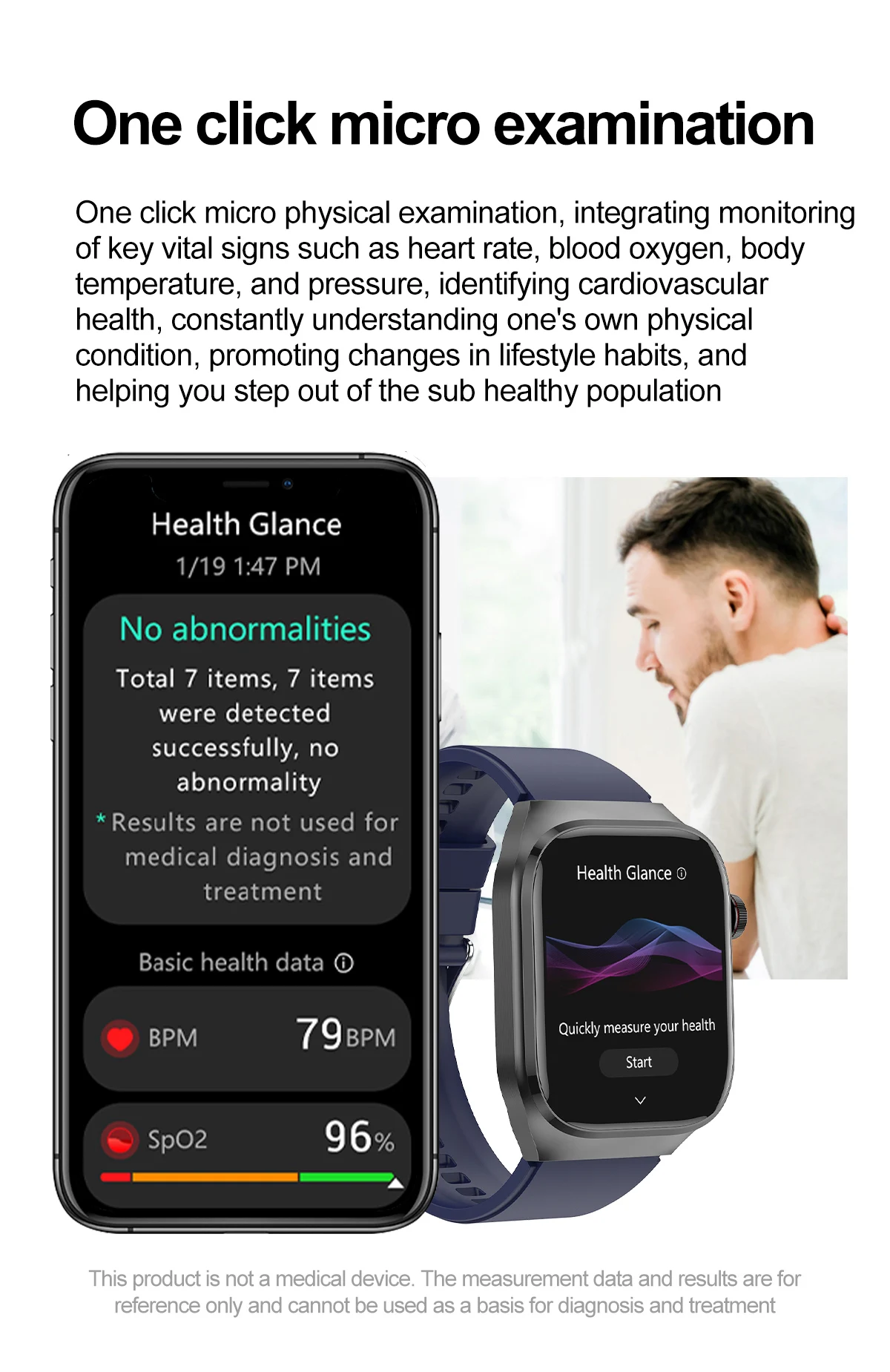 Neue Präzise Herzfrequenzmessung Smartwatch für Männer EKG Blutdruck Lipide Harnsäure Bluetooth-Anruf Gesundheits-Smartwatch Armband – Detail 9