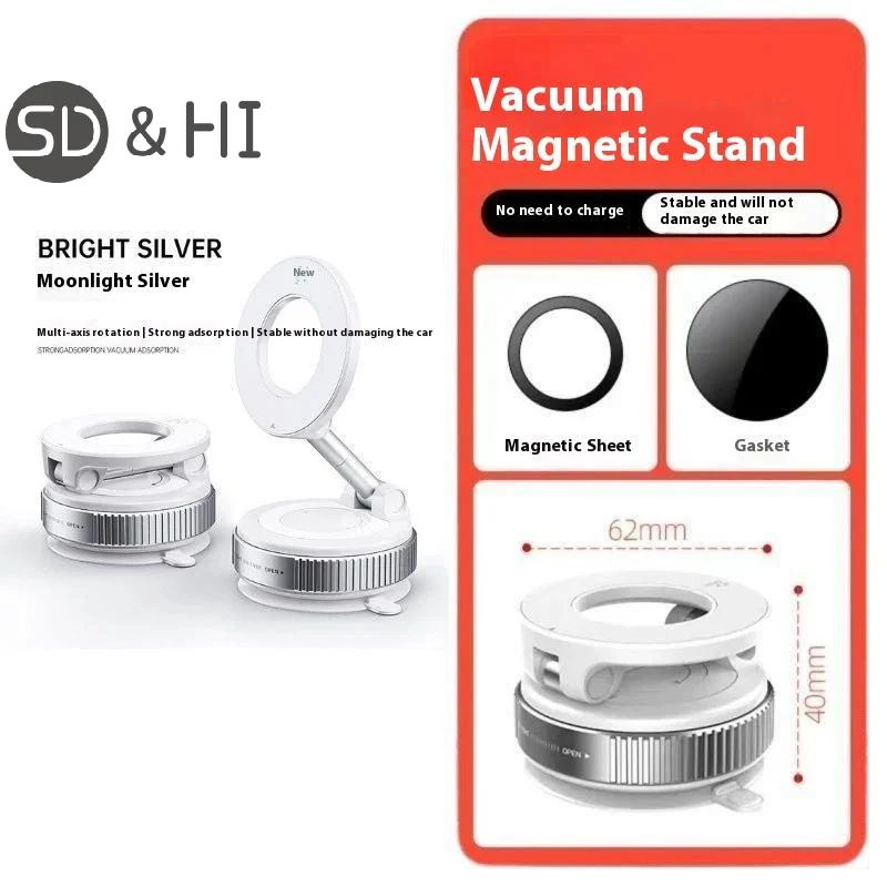 

Цельный складной автомобильный держатель на присоске и автомобильный держатель для телефона MagSafe, совместимый с телефоном 12/13/14/15/16 Pro/Max, аксессуары «сделай сам»