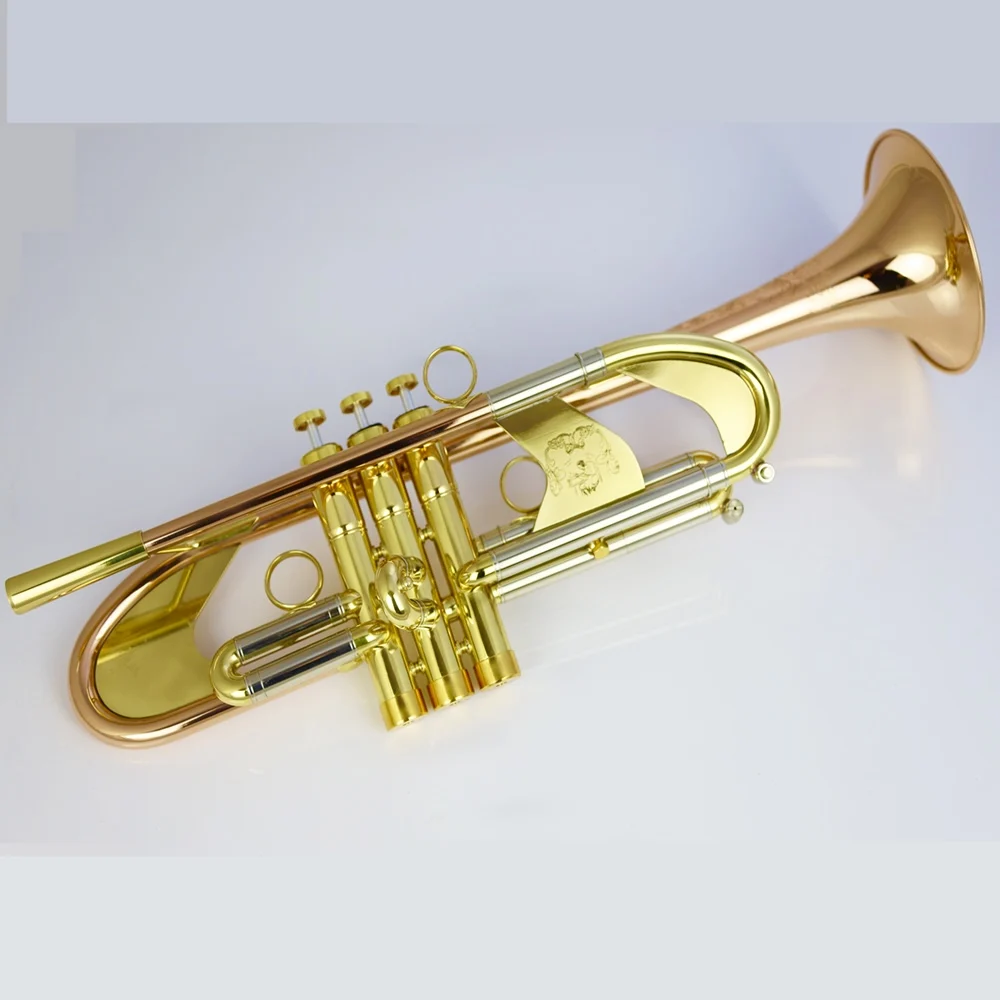 Professional Weighted Trumpet, 50th Anniversary Edition, Gold Flat Musical Instrument, Phosphor Bronze