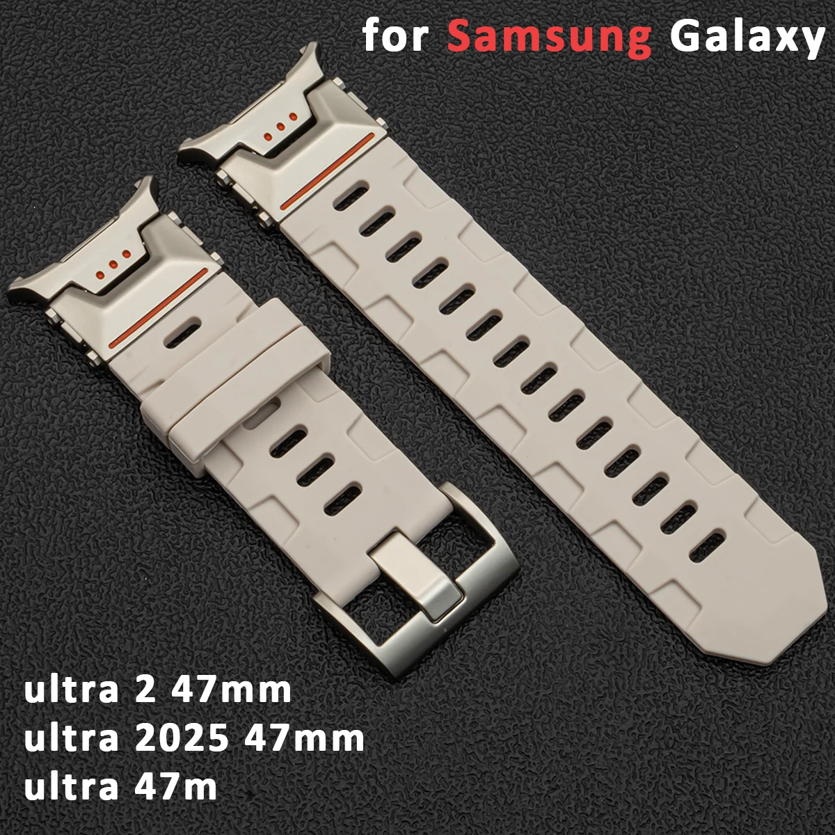 Herren Silikonarmband für Samsung Galaxy Watch Ultra2 47mm Luxus Sportband für Galaxy Watch Ultra 2025 7ultra Gebogenes Endstück Armband