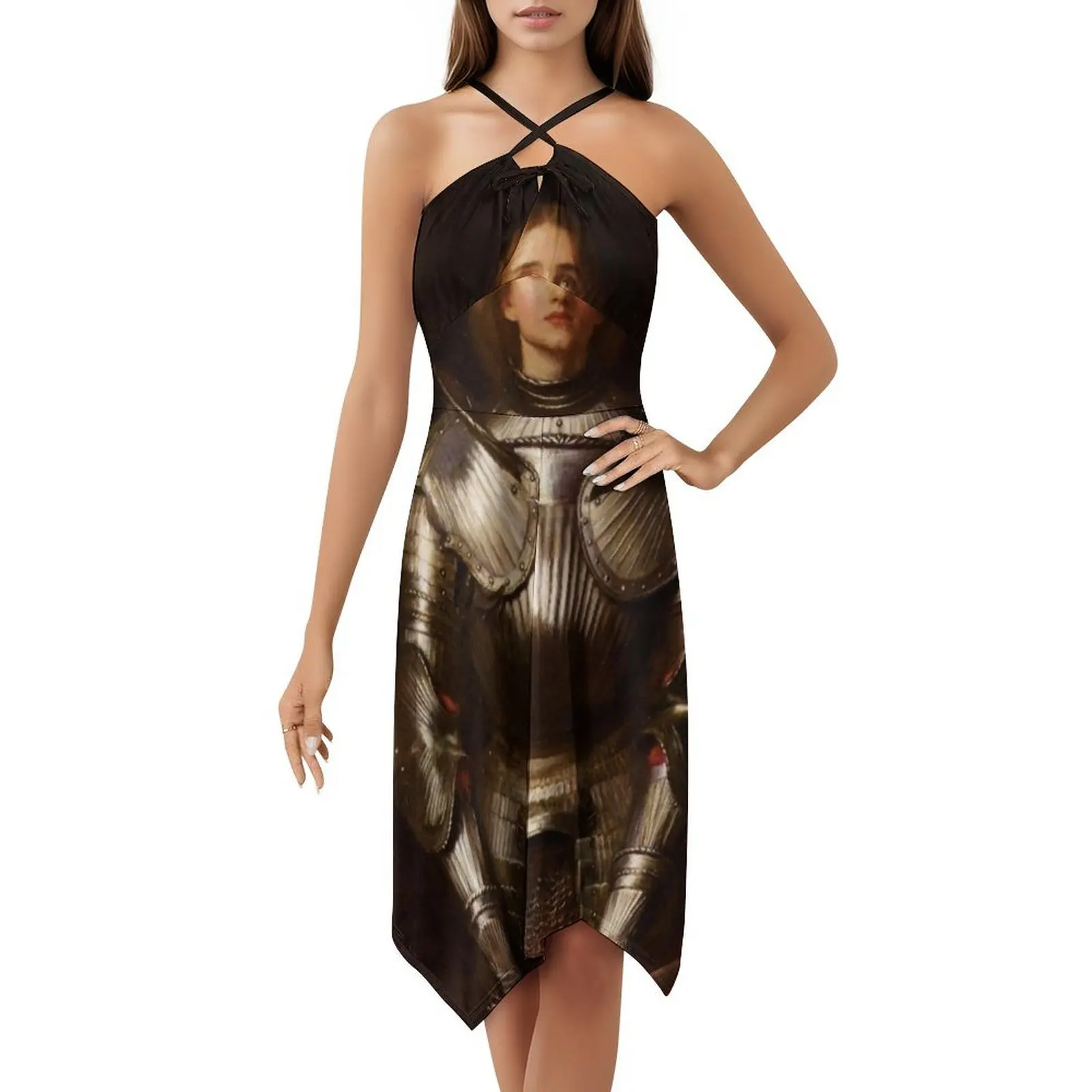 فستان Saint Joan Of Arc من John Everett Millais للحفلات الأنيق للنساء على شكل حرف A مع خيارات قصيرة/طويلة/بدون أكمام جوان أوف