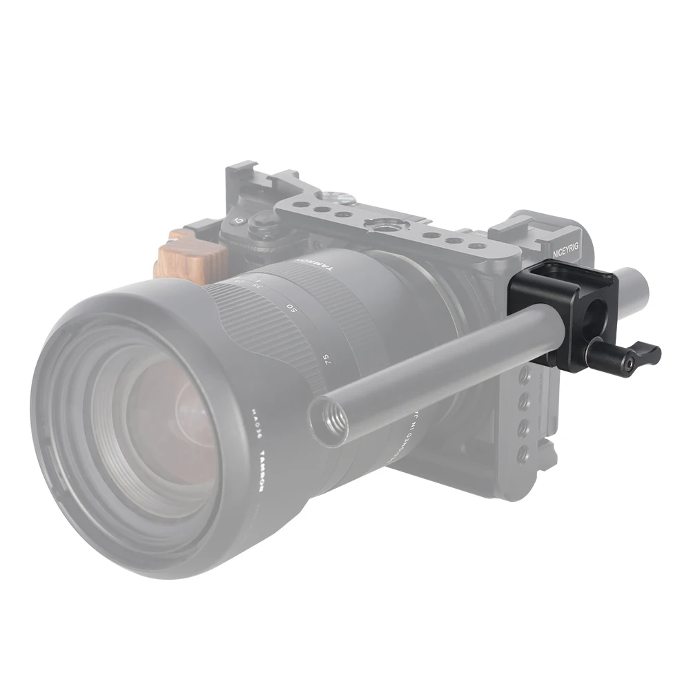Uchwyt na pręt 15mm NICEYRIG z mocowaniem na zimną stopkę, kompatybilny z gwintem ARRI, do mocowania EVF, follow focusu i mikrofonu. — zdjęcie produktu 3