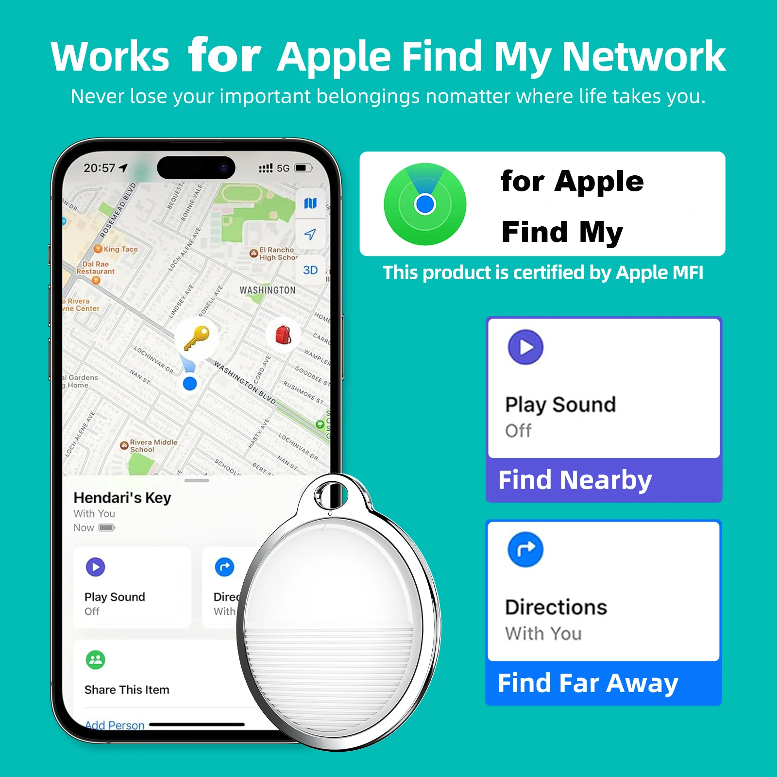 Xiaomi Mini GPS Tracker For Apple iOS System Find My APP Air Tag Elderly Child Finder Pet bike Bag Loss Tracker Smart Bluetooth