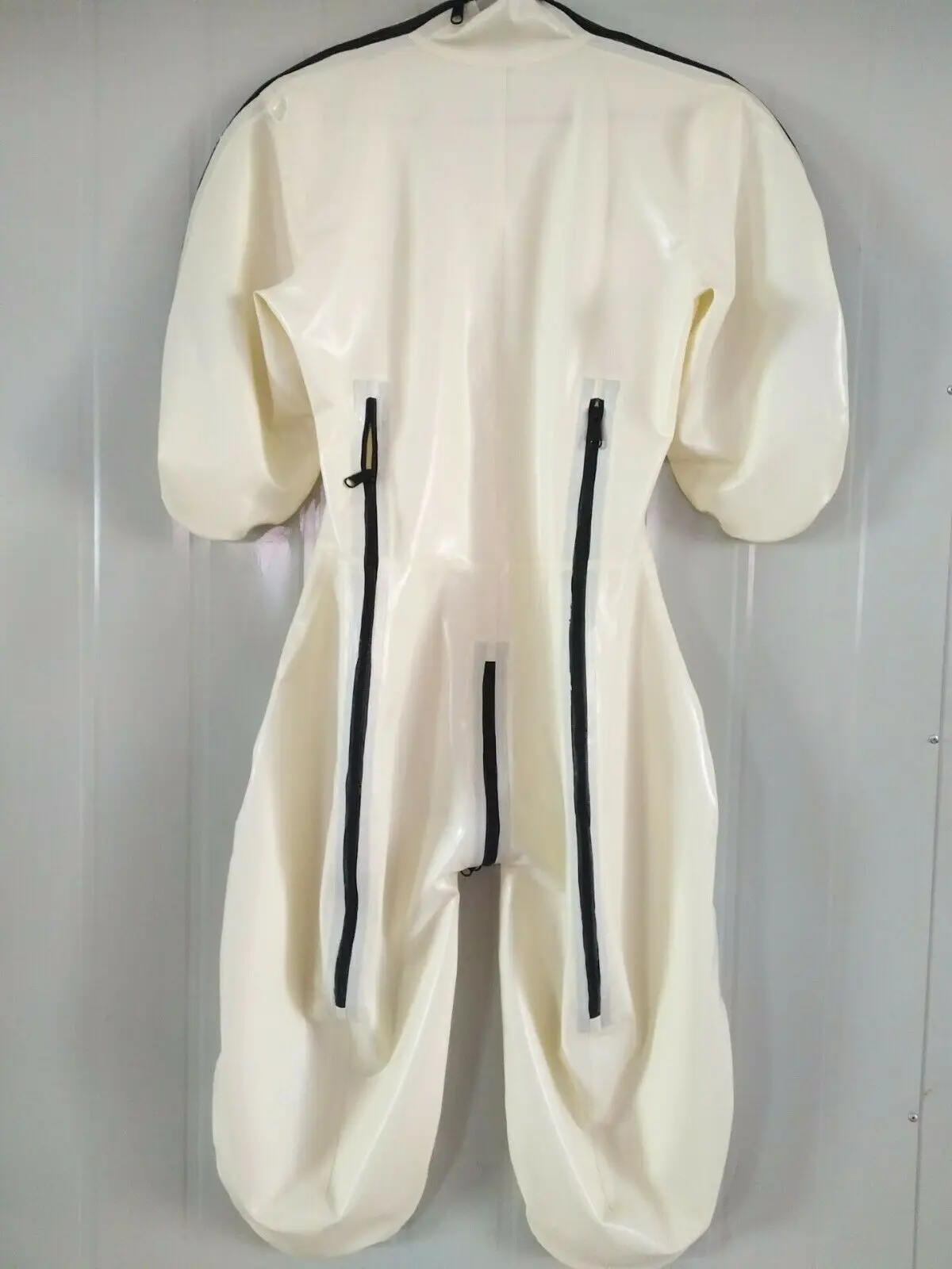 

Gummi Latexanzug Zentai Catsuit Rubber Cosplay white Bodysuit 0.4mm Size S-XXL