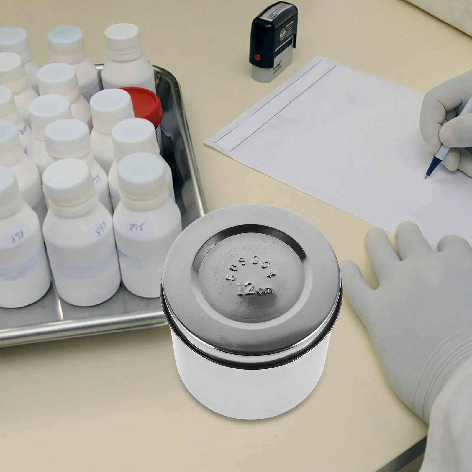 Stainless Steel Jar Large Capacity Airtight Storage For Medical Supplies Ointments Creams Cotton Balls Gauze Tea Coffee