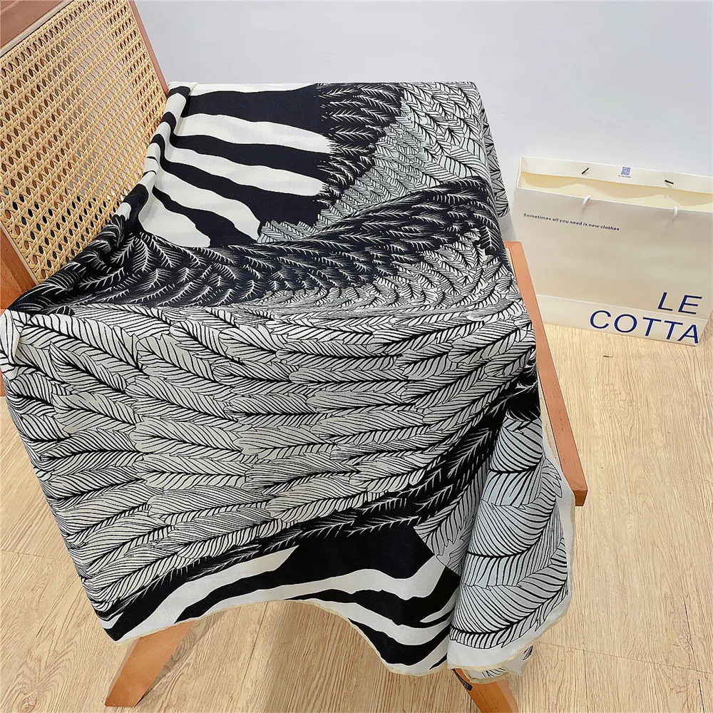 POBING Seide Kaschmir Schal Frauen Hand Gerollt Schals Fly Horse Print Quadratische Schals Wraps Dame Bandana Große Hijabs Weibliche Foulards – Detail 8