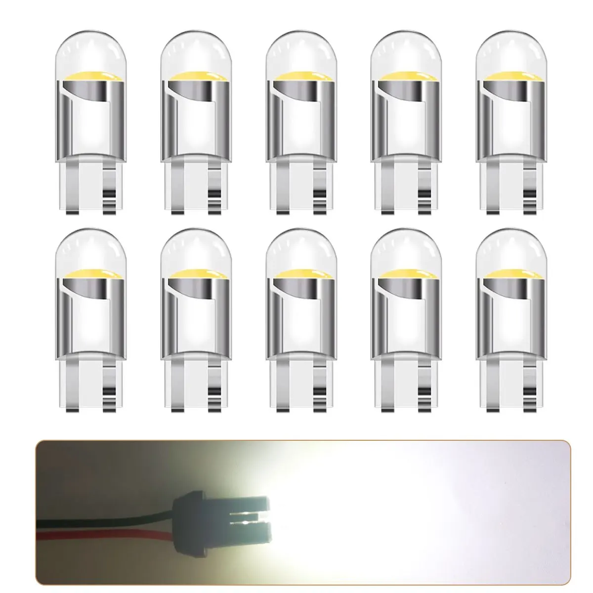 10pcs Red Yellow White W5W T10 WY5W 192 194 168 LED Car Bulbs for Automotive Reading Width Turn Signal Lights