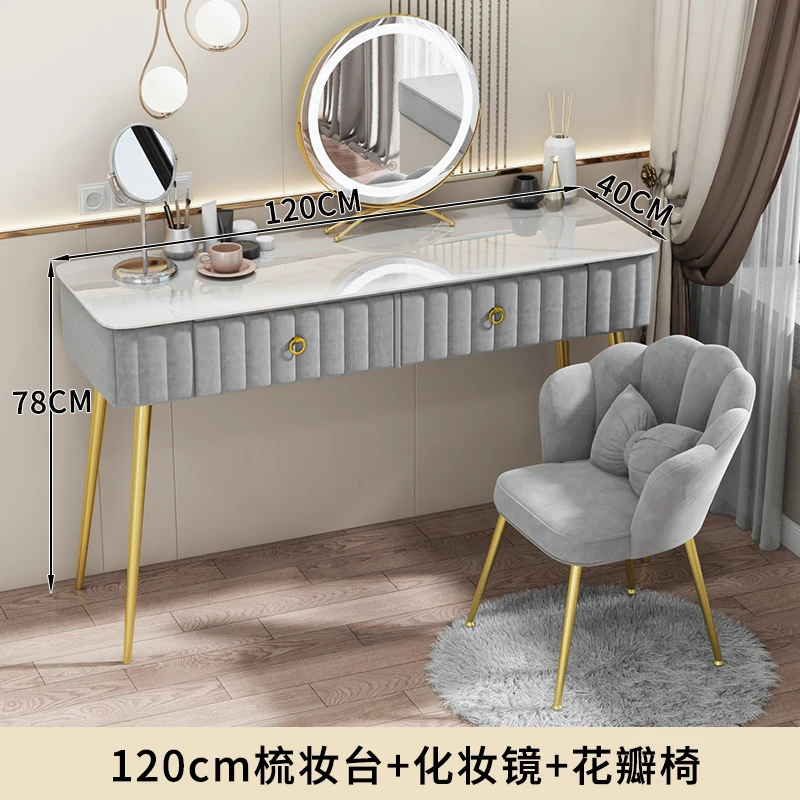 Organizer Chair Vanity Table Makeup Drawer Led Woman Dressing Table Nordic Makeup Mirror Mdf Penteadeira De Maquiagem Tables