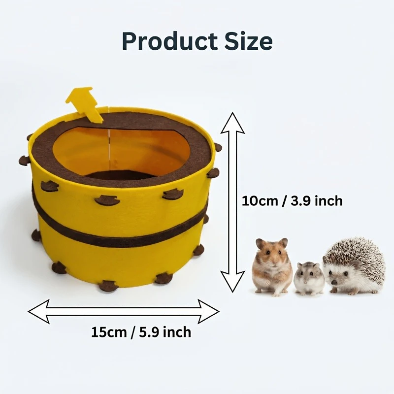 Maison en feutre doux pour hamsters, cachette douillette et chaude, idéale pour hamsters, cochons d'Inde, lapins nains et planeurs de sucre. Accessoire mignon pour cage. Lit inclus._voghion.com