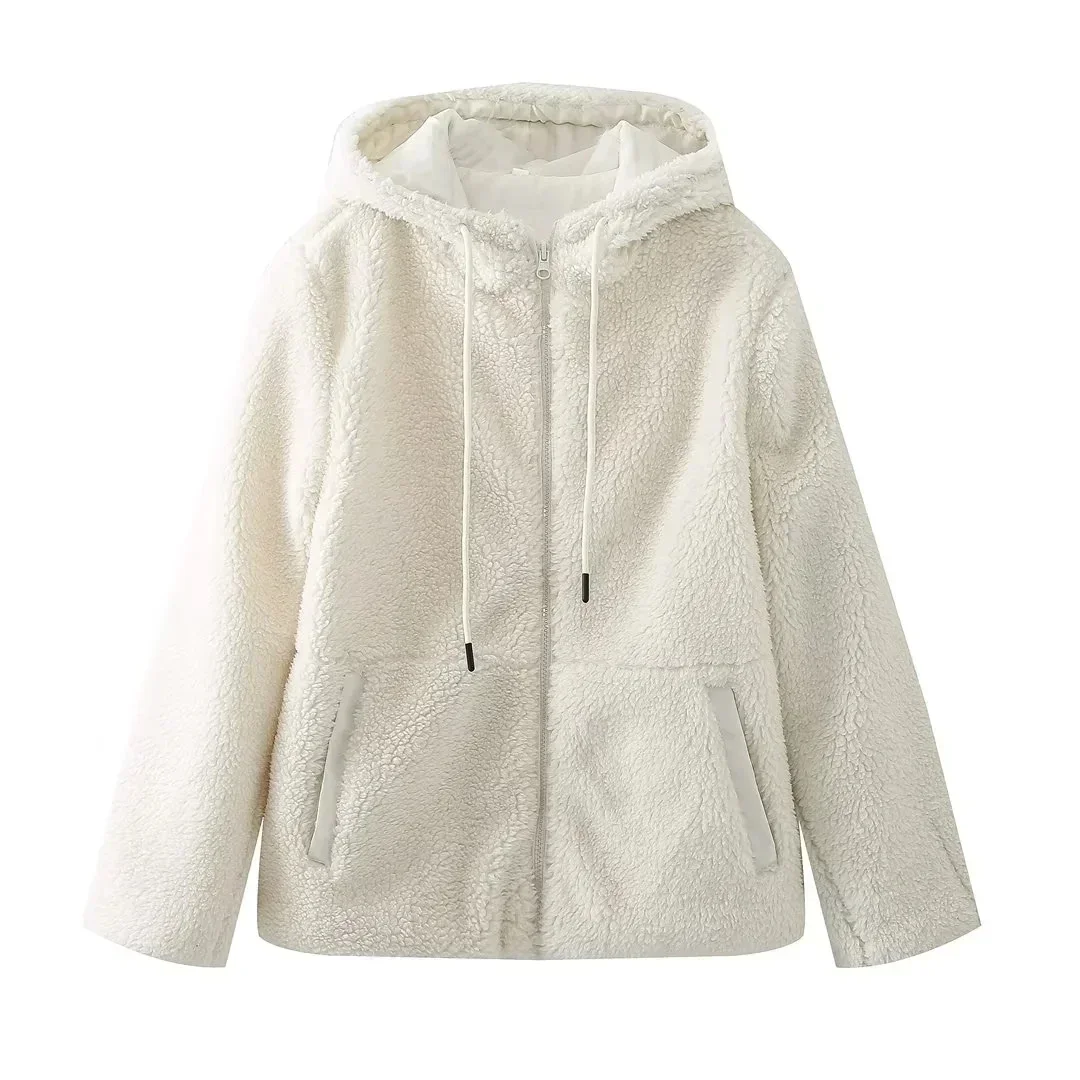 

Fleece Teddy Jacket Woman Cropped Hoodies Plush Jacket For Women Long Sleeve Fluffy Jacket Zip Up Winter Coat Woman 2025