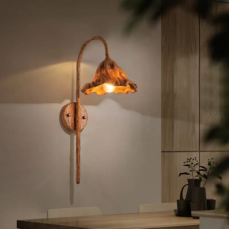 

Creative Lotus Leaf Wall Lamps Personality Hotel Decoration Wall Light Bedroom Aisle Lamp Nordic Background Decor Led Lighting
