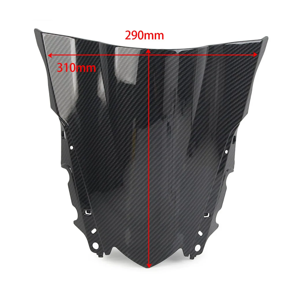 New Black Carbon Fiber Motorcycle Windshield Double Bubble ABS Wind Screen Shield For Yamaha YZF-R25 2014-2018 For YZF R3 2015