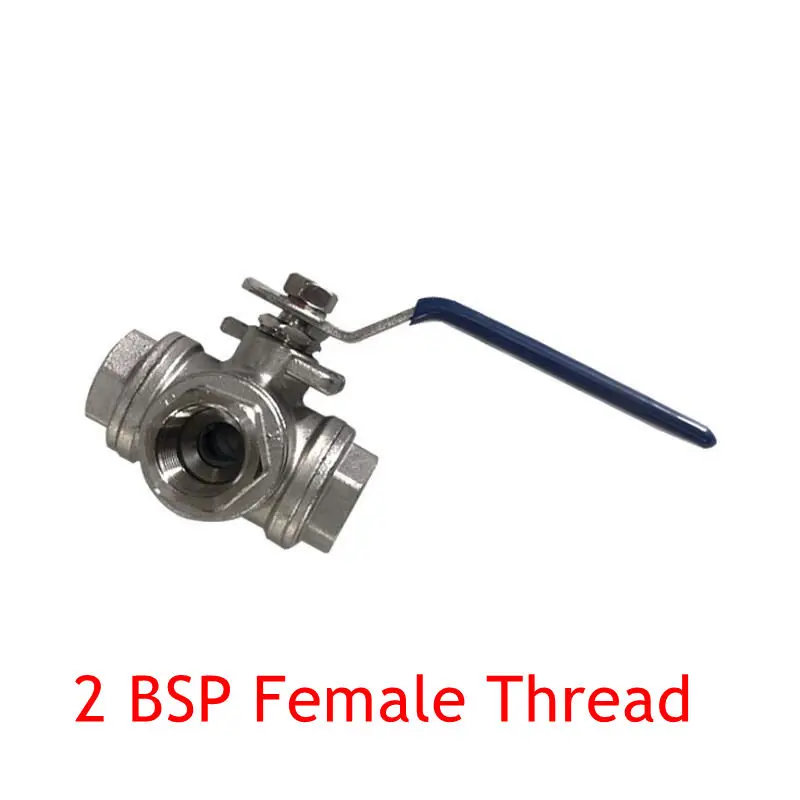 

Длинная ручка, 2 дюйма, внутренняя резьба BSP, тройник из нержавеющей стали 304, шаровой кран SS304, кран T L, тип, 3-ходовой фитинг для труб