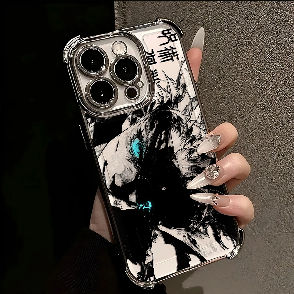 Jujutsu Kaisen Gojo Satoru New Plating Case For Xiaomi Redmi 13C 14C 12C 10C 9A K50 Note 13 12 11 10 4G 5G Shockproof Anti Fall