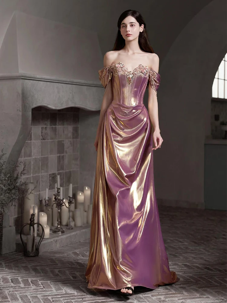 

Ele One-oulder Wedding Dr Design Sensation Small ence Banquet Host Evening Gown Women's Faion Wedding Dr