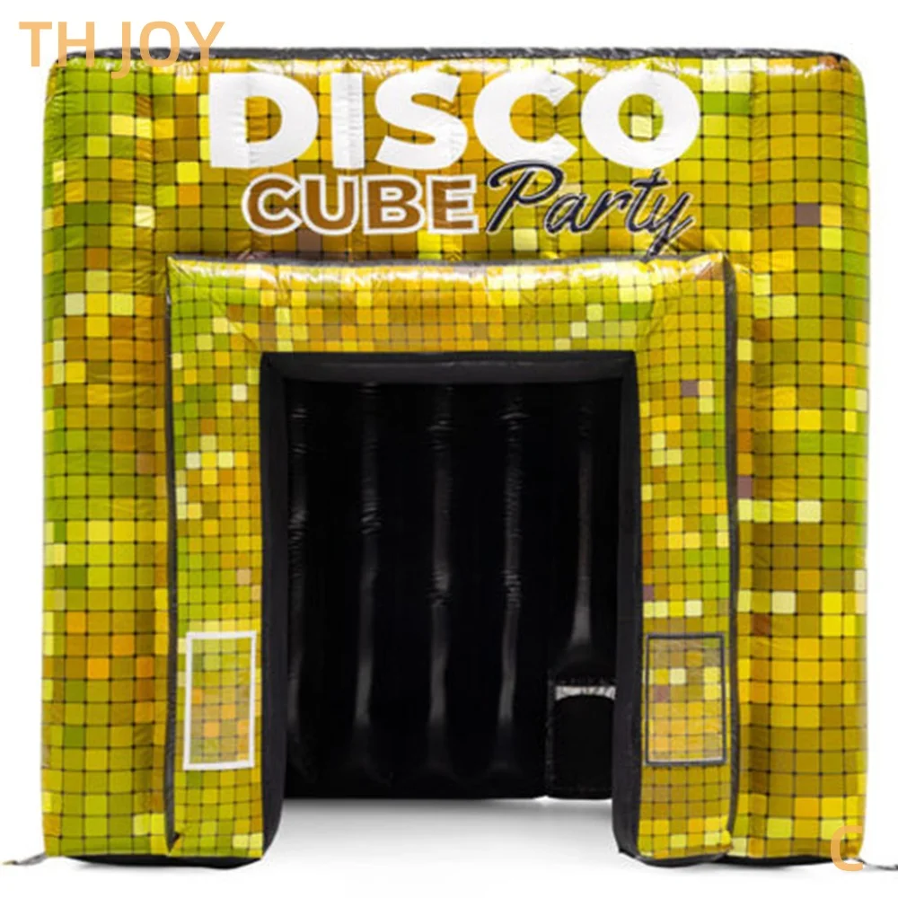 Envío aéreo rápido a puerta, tienda inflable de cubos de discoteca para fiestas, casa de discoteca inflable portátil, club nocturno inflable con luz LED