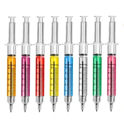 Novidade Multi Colors Medical Ballpoint Canetas, Canetas de seringa, Presentes para Enfermeiros, Estudante de Enfermagem, Atacadistas, 8Pcs