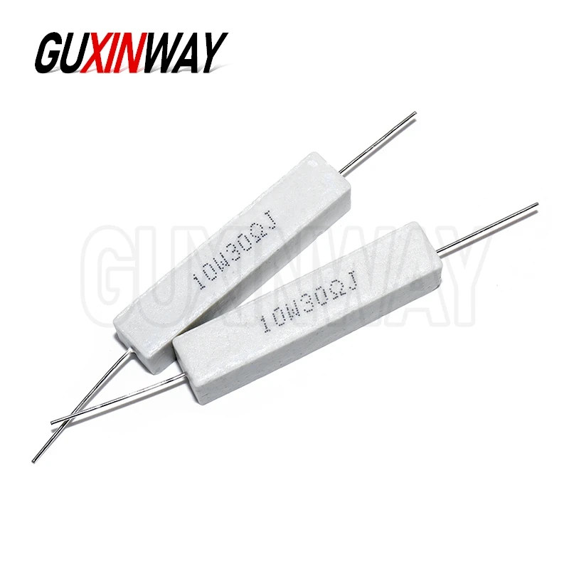 10pcs 10W 27 30 33 36 39 43 47 51 56 옴 27R 30R 33R 36R 39R 43R 47R 51R 56R 세라믹 시멘트 전력 저항 저항 10W 5%