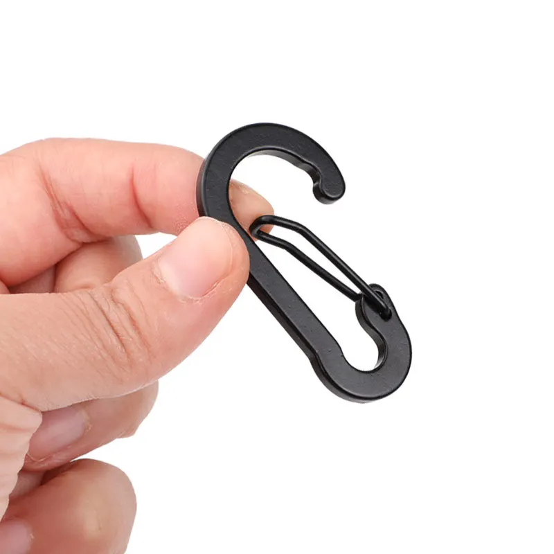 10pcs Fishing CC1 Steel Small Carabiner Clips Outdoor Camping Multitool Fishing Accessories Gourd Wire Hook Key-Lock Buckle Tool