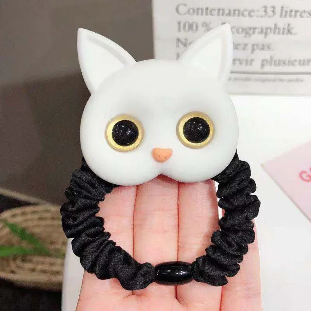 2024 New Women Cute Cat Rubber Bands Elastic Hair  Korean Headwear Children For Girls Lovely  Accessories Ornaments