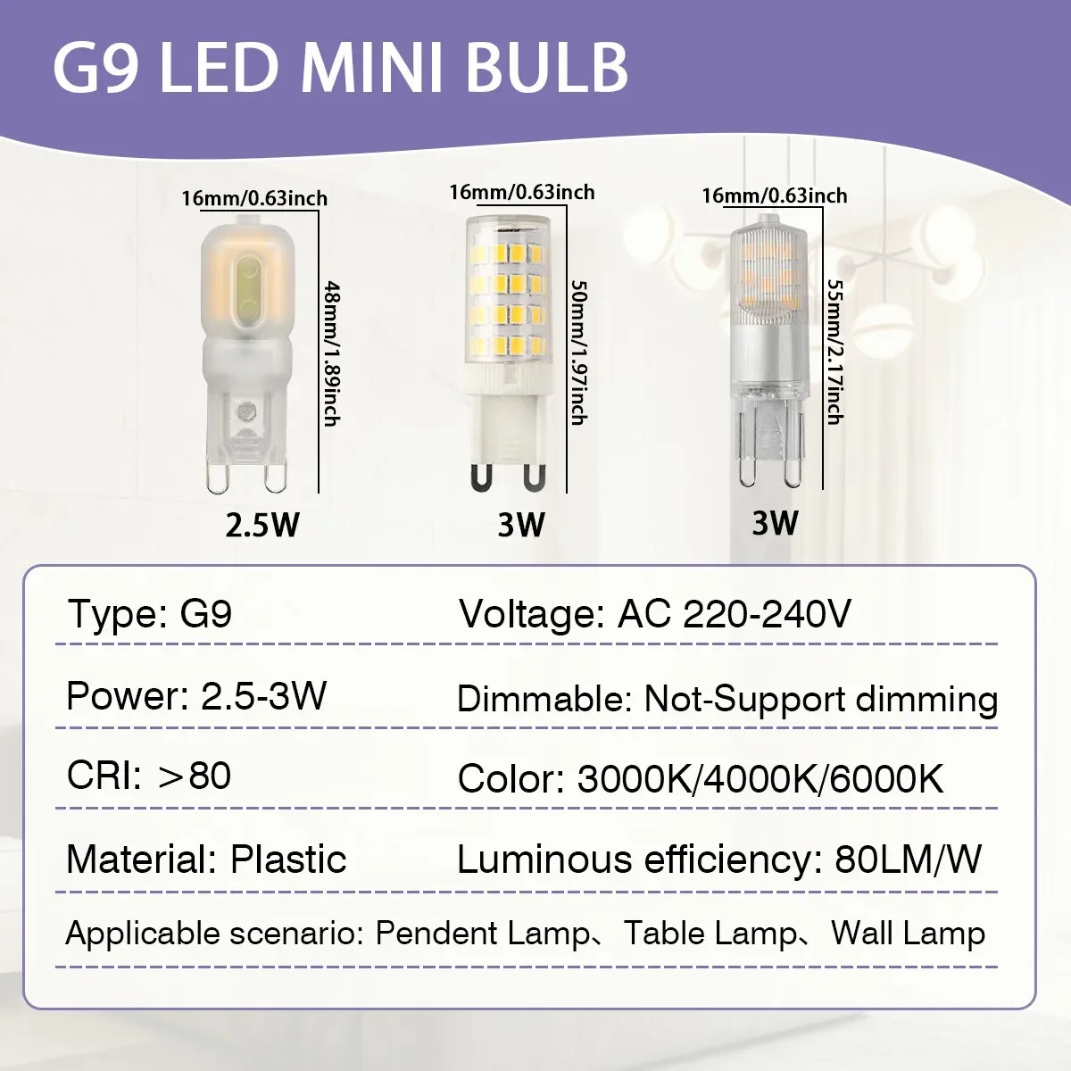 2Pcs G9 LED Light 2.5W 3W 5W AC 220V 230V G9 E14 LED Lamp LED Corn Bulb SMD 2835 LED G9 Light Replace 30W Halogen Lamp Light