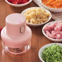 Electric Garlic Press Wireless Vegetable Chopper Meat Grinders 100/250ml Household Masher Kitchen Food Accessories Tools