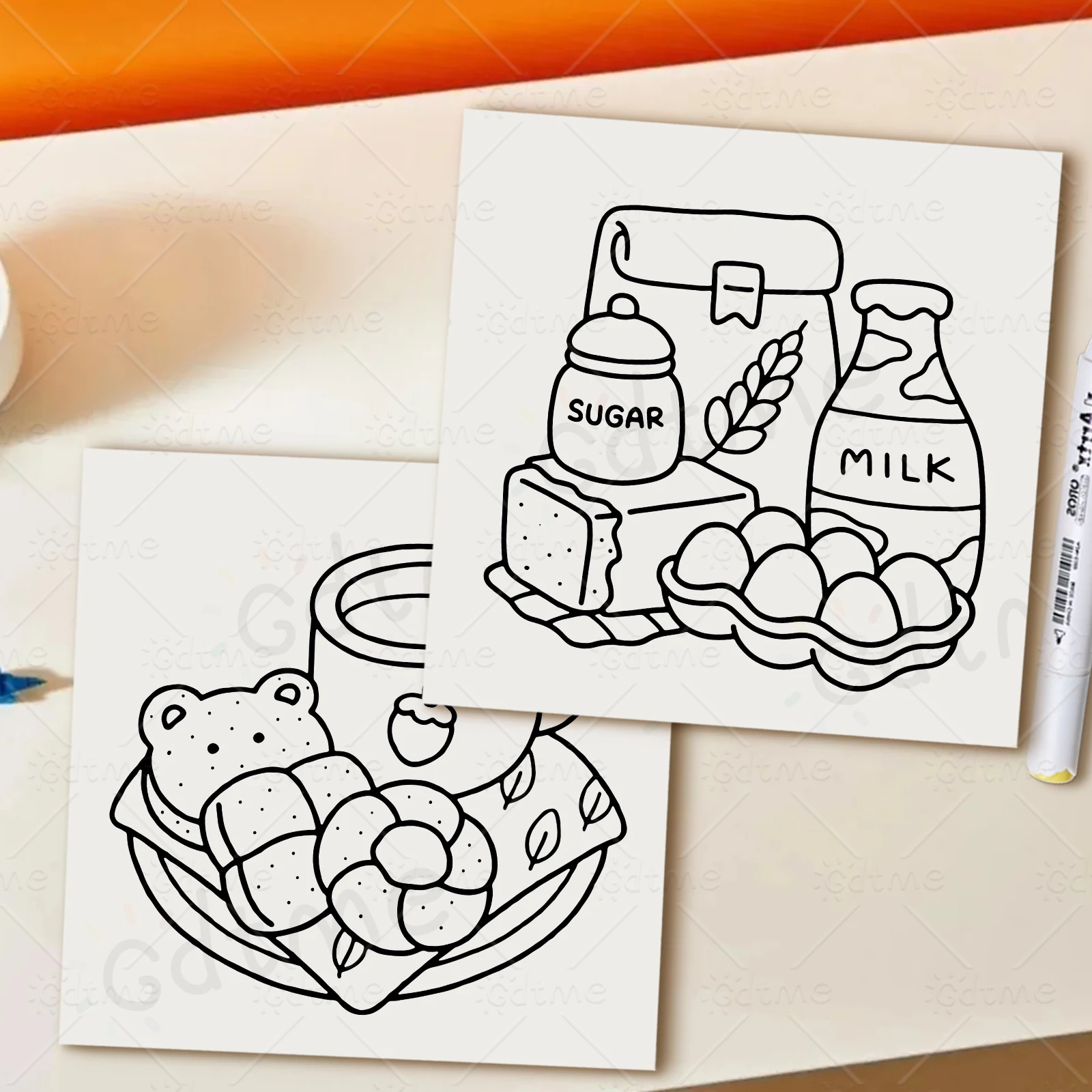 FOOD SWEETS Bold-easy Patterns Coloring Book for Adults Cute Drawing Book Perfect Gift for Party and Birthday image 6