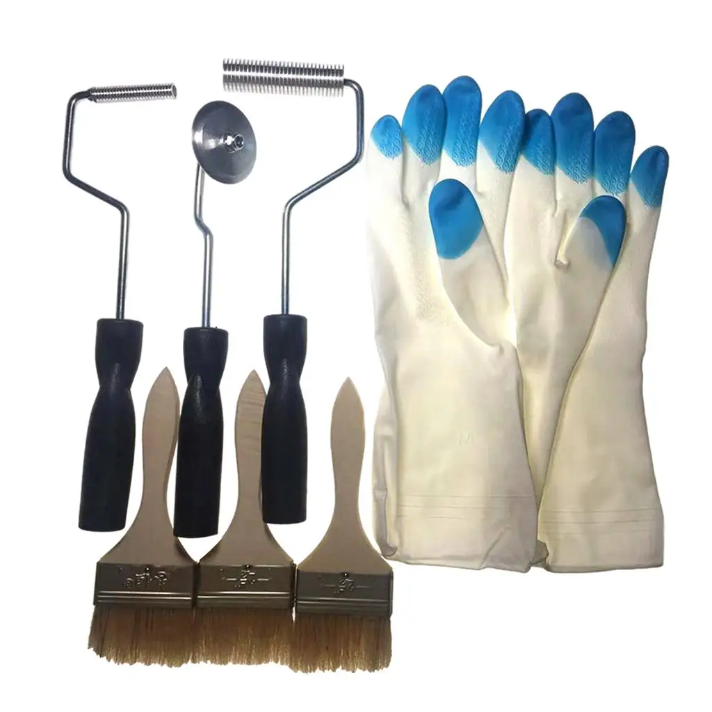 Fiberglass Roller Tools Set Alloy Steel Bubble Paddle Laminating Roller Kit for Resin Layup Composites