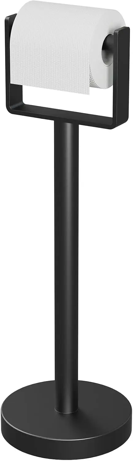 

Toilet Paper Holder Free Standing, Stainless Steel Toilet Paper Stand, Weighted Base Floor Tissue Roll Holder for Bathroo