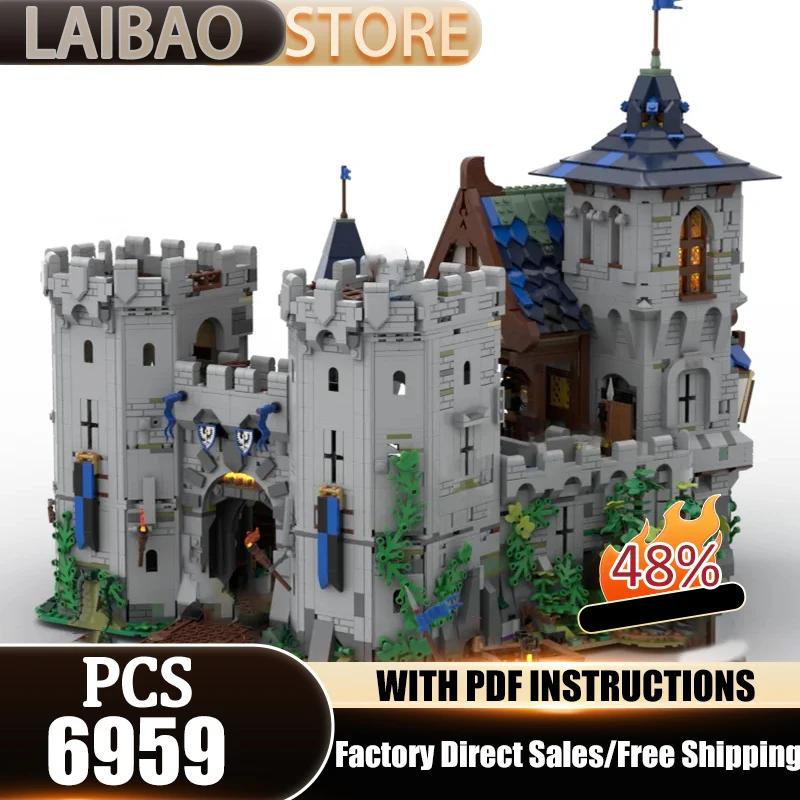 

Модульные строительные блоки Moc: Крепость Черного Сокола - Классическая модель замка, технологичные кирпичики, игрушки для самостоятельной сборки, подарок для конструкторов