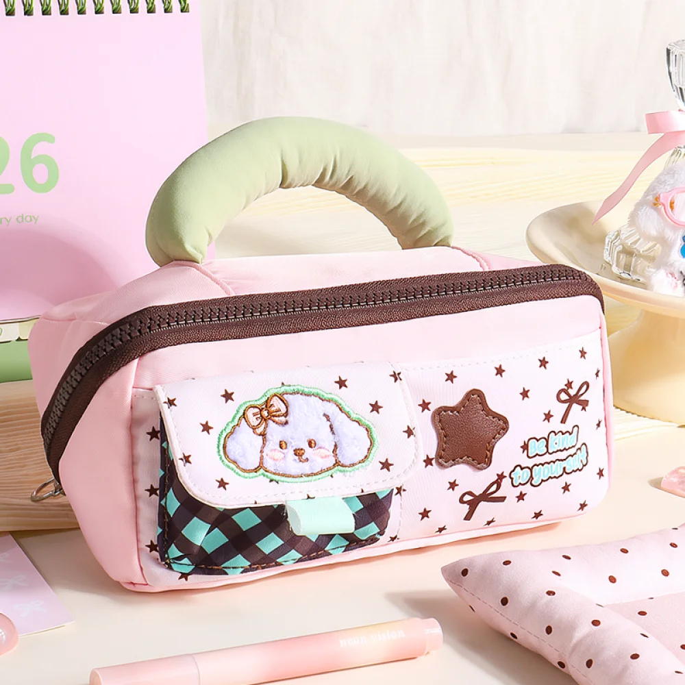 Oxford Kumaş Ekose Kalem Çanta - Aesthetic Large Pencil Case Pouch incelemesi ve fiyatı