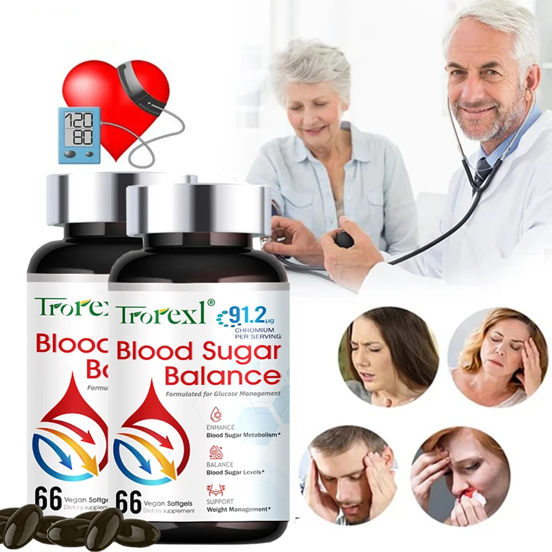 Blood Sugar Support for Maintain Glucose Metabolism, Blood Sugar Normal Levels, Chromium Capsules