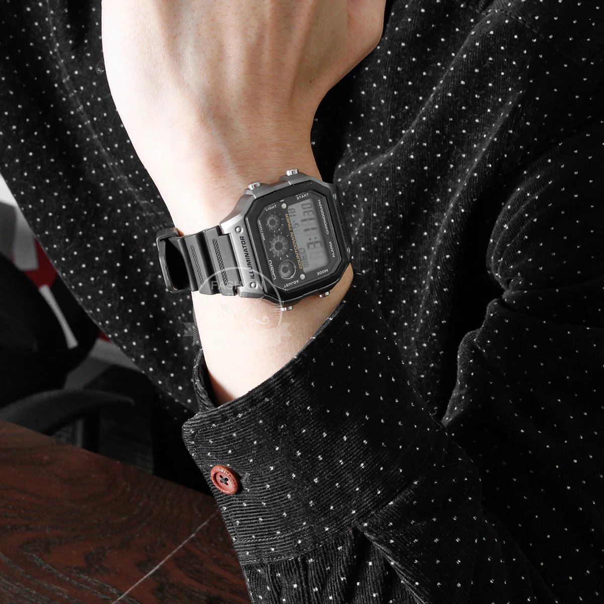 カシオ メンズ 多機能電子時計 防水樹脂ストラップ AE-1300WH-8A