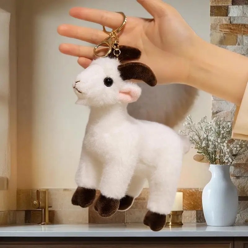Schattige mini geit knuffel pluche sleutelhanger tas accessoire