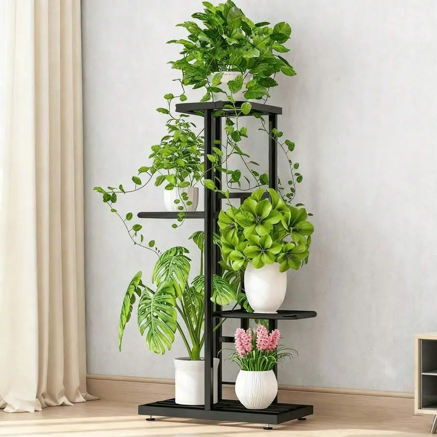 SHENGMAO 1/2/4/5/6/7-Tier Metal Plant Stand Versatile Indoor/Outdoor Display Rack, Ideal For Plant Arrangements, Modern Home & G