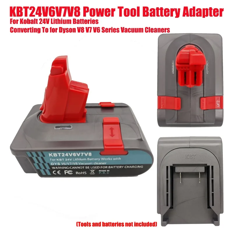 

For Kobalt 24V Lithium Batteries Converting To for Dyson V8 V7 V6 Series Vacuum Cleaners KBT24V6V7V8 Power Tool Battery Adapter