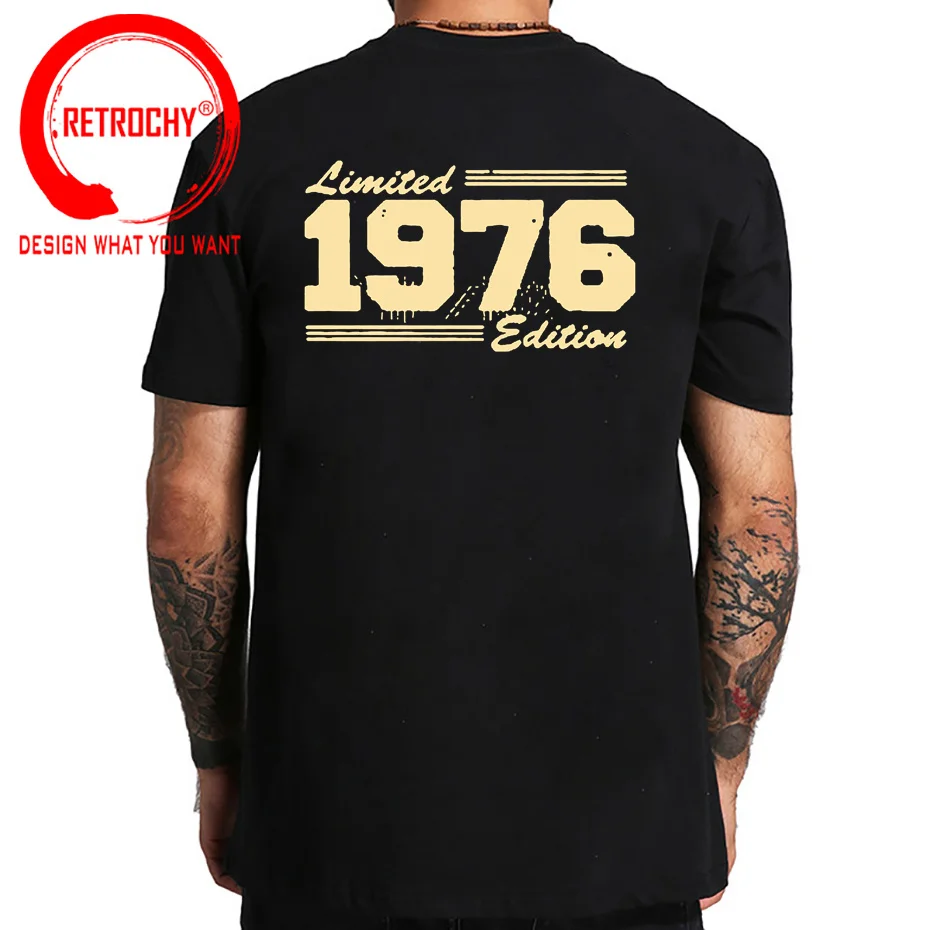 2024 Summer Hot Sale Brand Fashion Casual Born in 1976 T Shirt Vintage Limited Edition 1976 Men T Shirt Classic Designer t-shirt