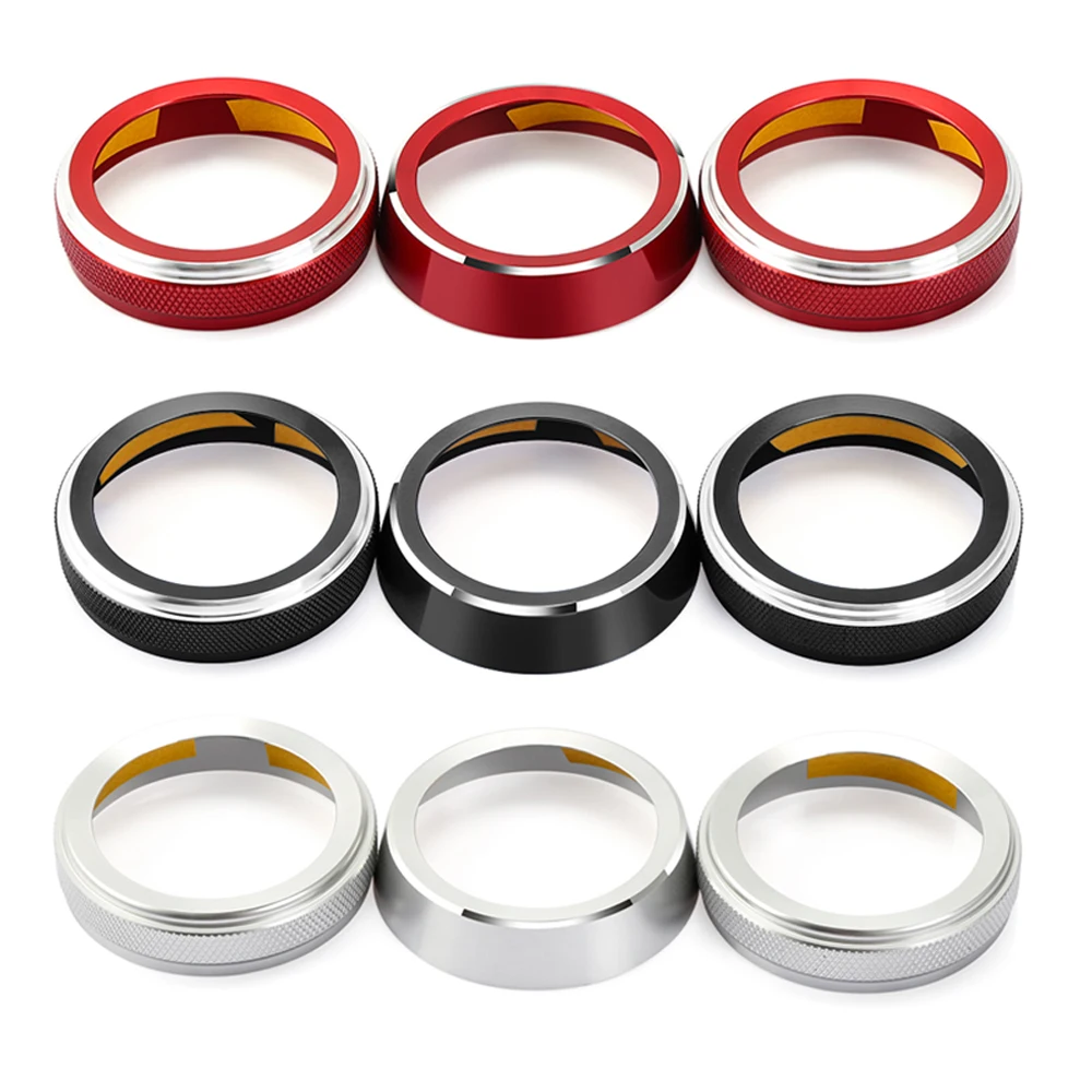 3pcs AC Air Conditioning Sound Knob Cover Aluminum Alloy Button Ring Trim For Suzuki Jimny 2019 2020 Console Covers